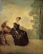 Jean-Antoine Watteau A Capricious Woman oil painting reproduction